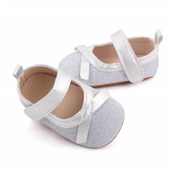 Pantofiori argintii cu fundita LId2665-1-sa31