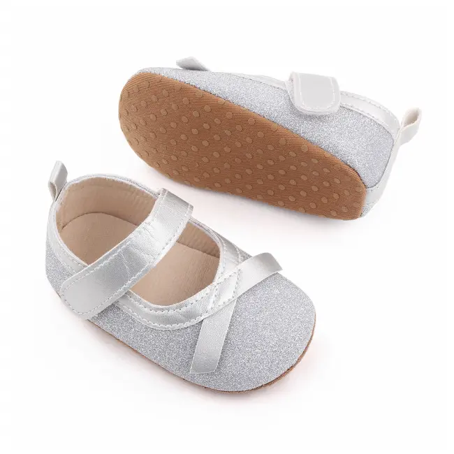 Pantofiori argintii cu fundita LId2665-1-sa31