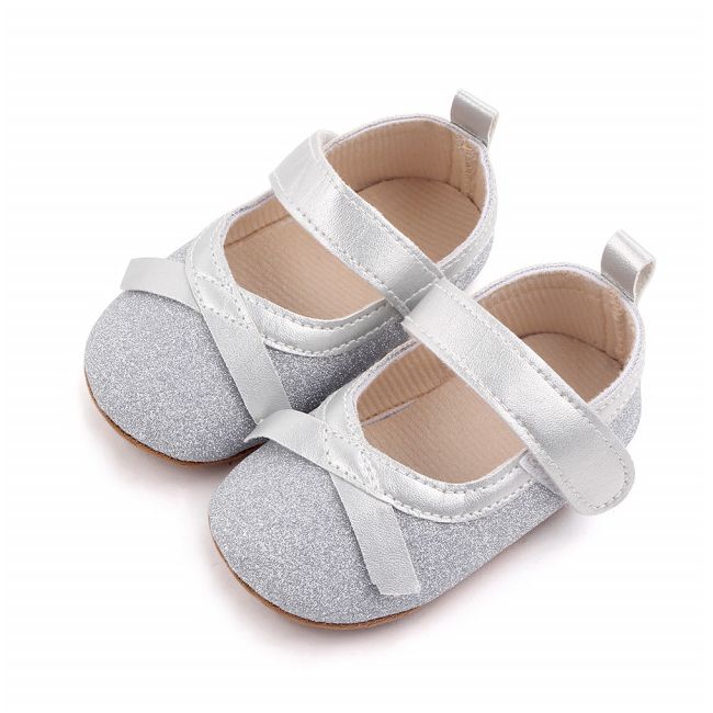 Pantofiori argintii cu fundita LId2665-1-sa31