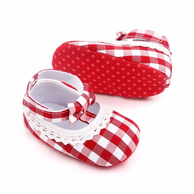 Pantofiori in carouri albe si rosii pentru fetite MDd2657-2-sa25