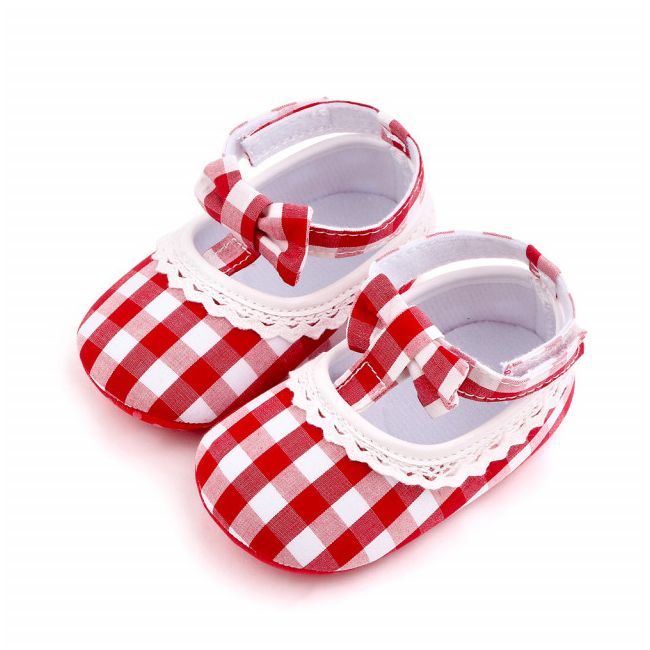Pantofiori in carouri albe si rosii pentru fetite MDd2657-2-sa25