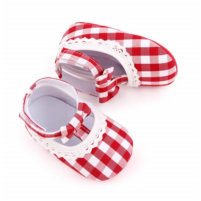Pantofiori in carouri albe si rosii pentru fetite MDd2657-2-sa25