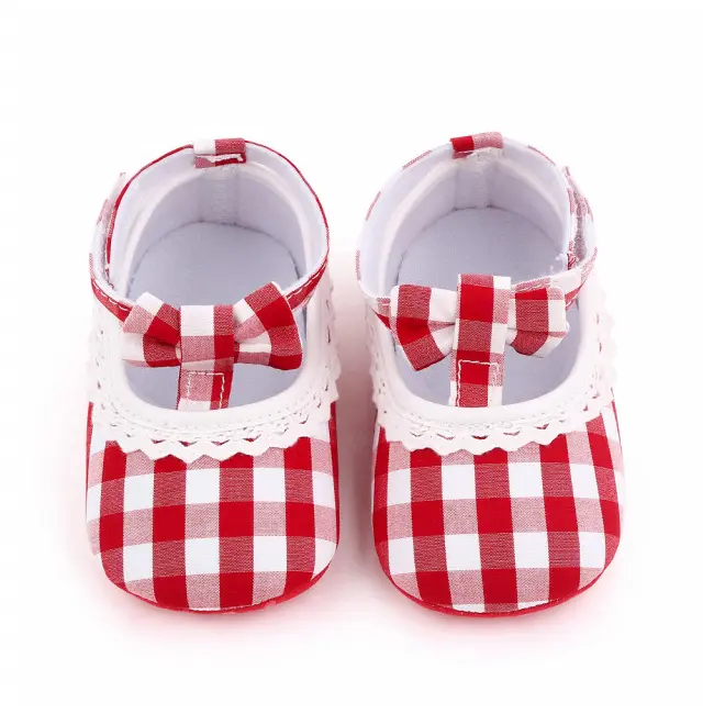 Pantofiori in carouri albe si rosii pentru fetite MDd2657-2-sa25