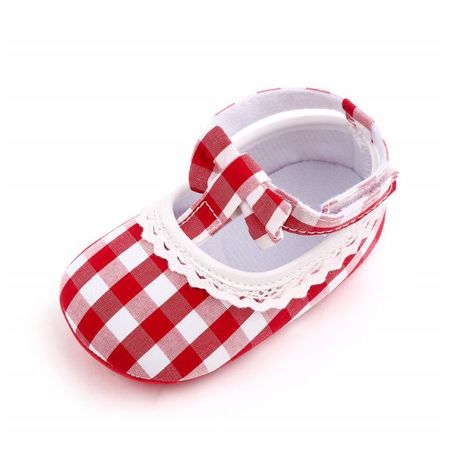 Pantofiori in carouri albe si rosii pentru fetite MDd2657-2-sa25