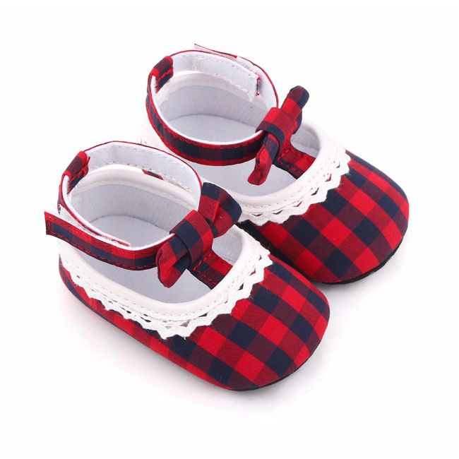Pantofiori in carouri rosii pentru fetite MBd2657-1-sa25