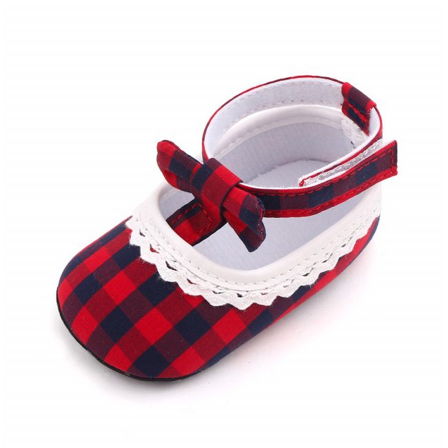 Pantofiori in carouri rosii pentru fetite MBd2657-1-sa25