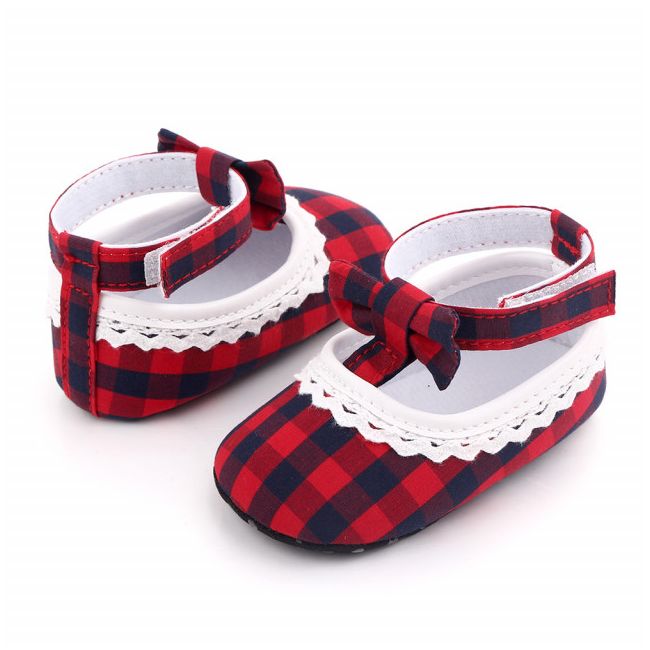Pantofiori in carouri rosii pentru fetite MBd2657-1-sa25