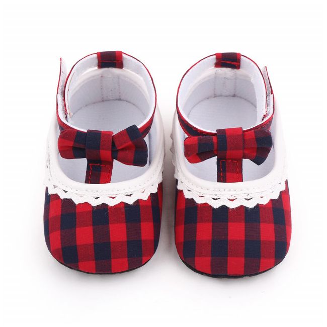 Pantofiori in carouri rosii pentru fetite MBd2657-1-sa25