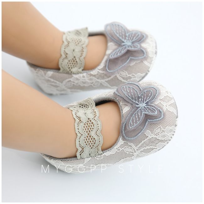 Pantofiori pentru fetite - Fluturasul gri MDMY67-2-sa21