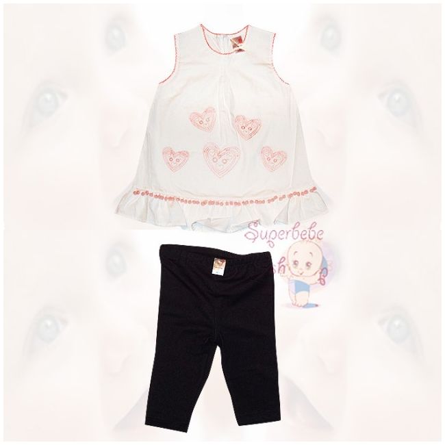 Costumas - colanti si bluzita cu inimioare -  Haine copii 12 luni - 13680 A.12 luni