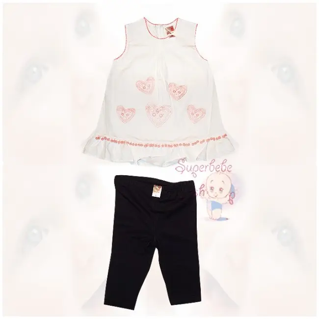 Costumas - colanti si bluzita cu inimioare -  Haine copii 12 luni - 13680 A.12 luni
