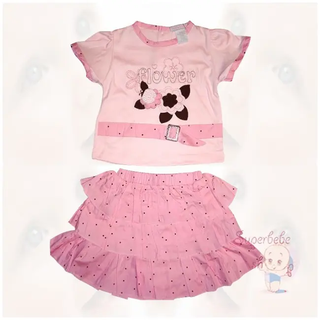 Costumas cu fustita - Flower 12 luni - 9416.12 luni