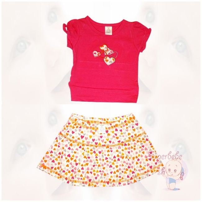 Costumas cu fustita - inimioare 9 luni - 12611.9 luni
