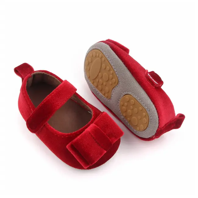 Pantofiori rosii cu fundita pentru fetite ADD2601-4-sa25.9-12 luni (Marimea 20 incaltaminte)