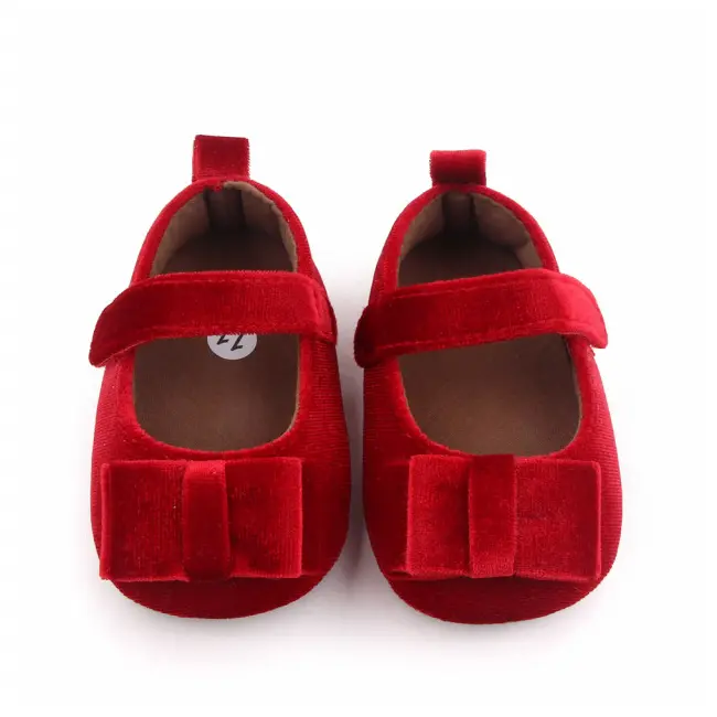 Pantofiori rosii cu fundita pentru fetite ADD2601-4-sa25.9-12 luni (Marimea 20 incaltaminte)