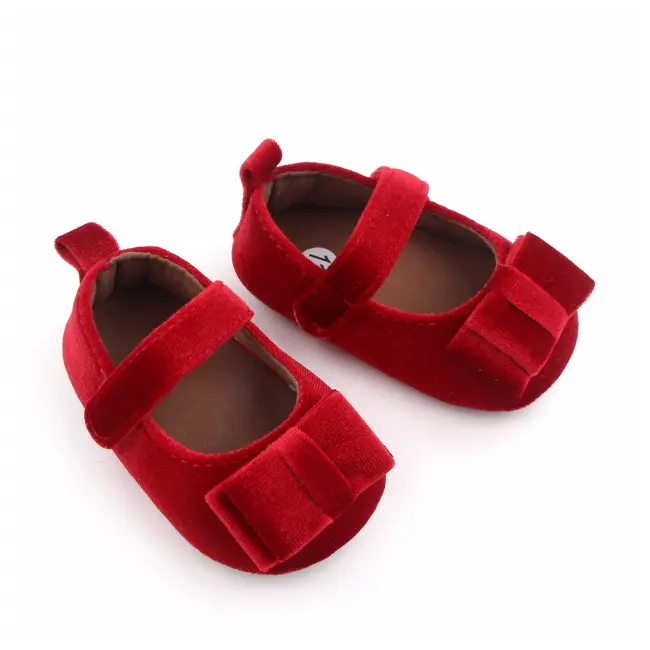 Pantofiori rosii cu fundita pentru fetite ADD2601-4-sa25.9-12 luni (Marimea 20 incaltaminte)