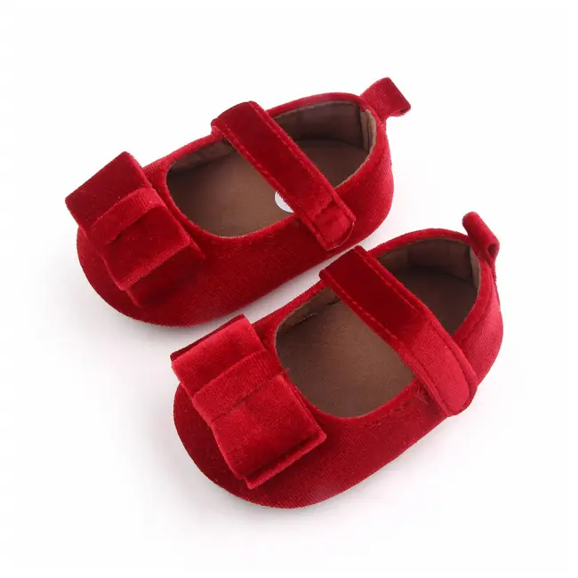 Pantofiori rosii cu fundita pentru fetite ADD2601-4-sa25.9-12 luni (Marimea 20 incaltaminte)