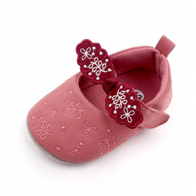 Pantofiori roz pudra cu fundita brodata pentru fetite ADD2602-2-sa24