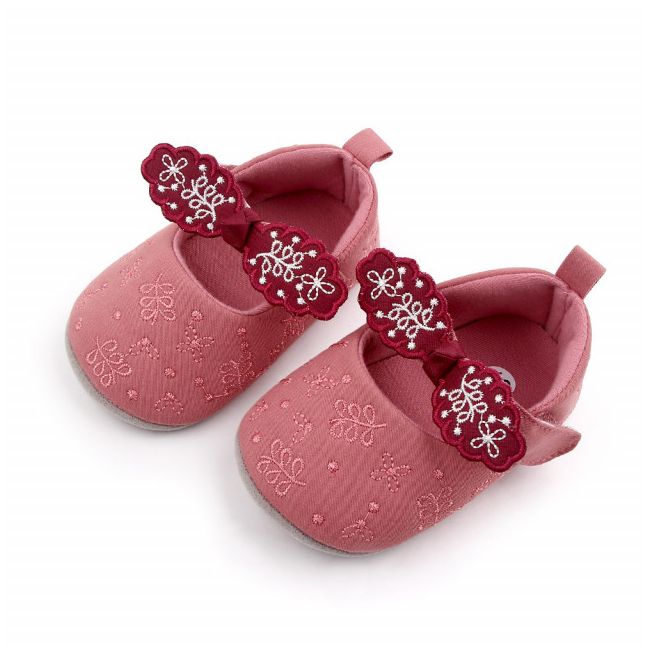 Pantofiori roz pudra cu fundita brodata pentru fetite ADD2602-2-sa24