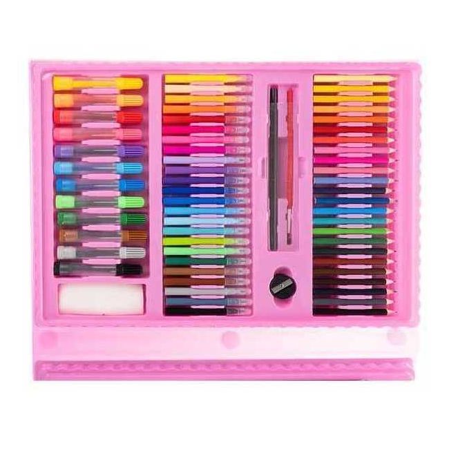 Set pentru pictura 208 piese cu geanta inclusa Ikonka IK17682 BBJIK17682_Roz