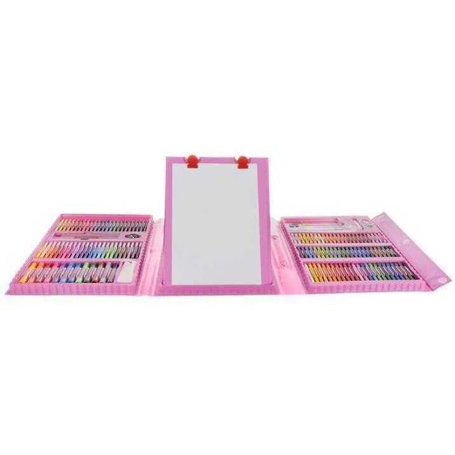 Set pentru pictura 208 piese cu geanta inclusa Ikonka IK17682 BBJIK17682_Roz