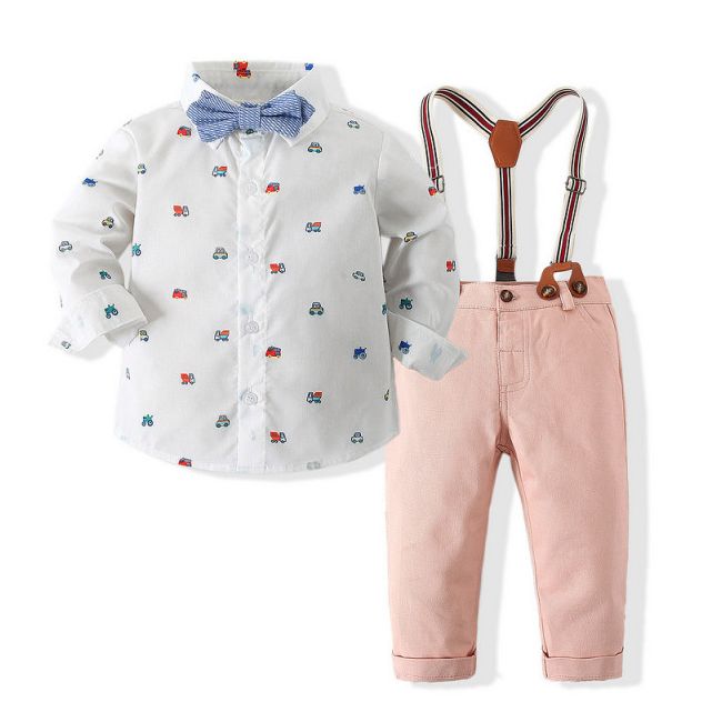Costum elegant pentru baietei - Masinute ADtzb0495-DE3.6-9 luni (Marimea 19 incaltaminte)