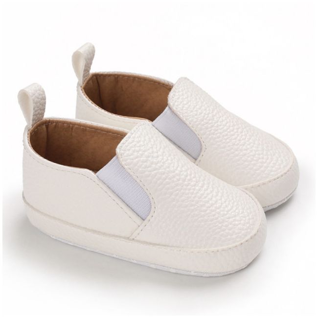 Pantofiori albi tip mocasini pentru baietei ADB232-1-p26