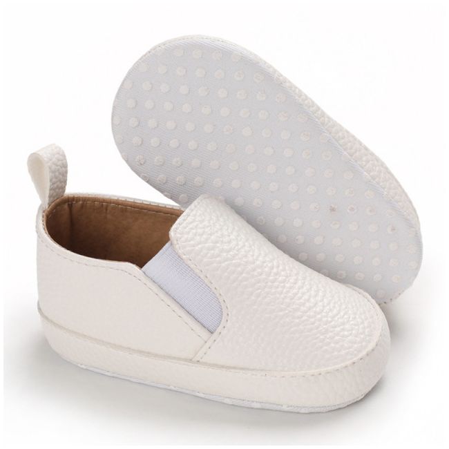 Pantofiori albi tip mocasini pentru baietei ADB232-1-p26