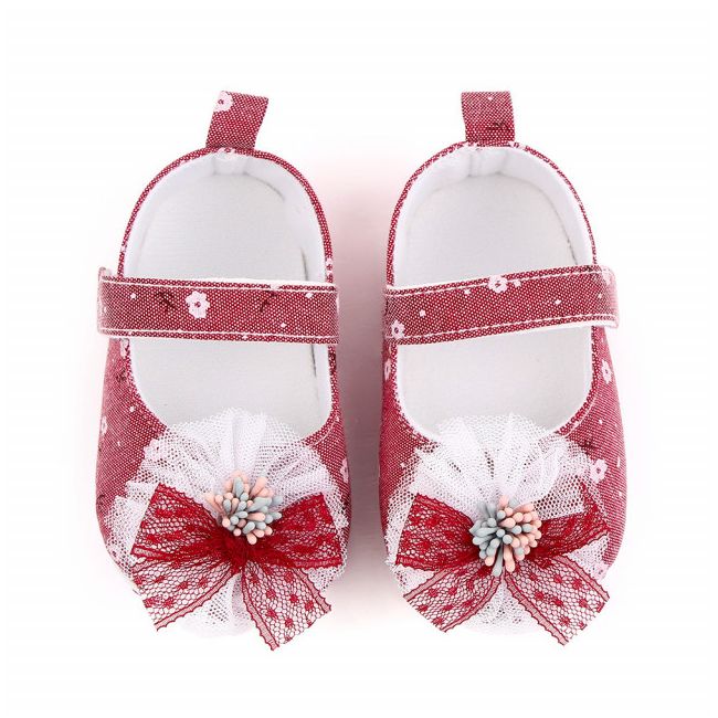 Pantofiori corai cu floricica si fundita LID2522-1-sa30