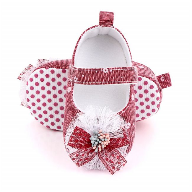 Pantofiori corai cu floricica si fundita LID2522-1-sa30