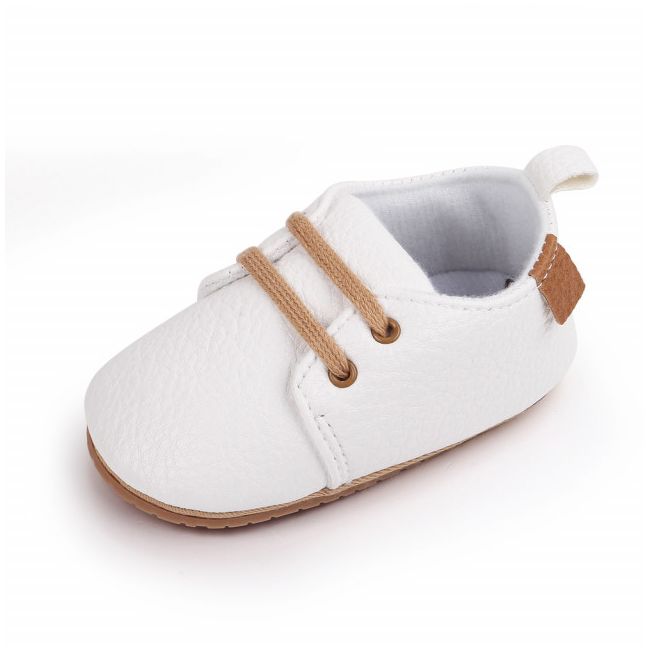 Pantofiori eleganti albi cu sireturi MBd2548-6-sa24.6-9 luni (Marimea 19 incaltaminte)