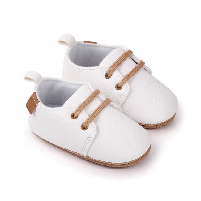 Pantofiori eleganti albi cu sireturi MBd2548-6-sa24.6-9 luni (Marimea 19 incaltaminte)