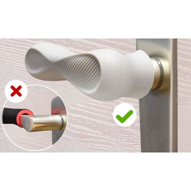Protectie clanta usa, din silicon, acoperire completa, 2 bucati, Reer HandleGuard 70071
