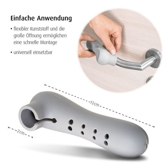 Protectie clanta usa, din silicon, acoperire completa, 2 bucati, Reer HandleGuard 70071