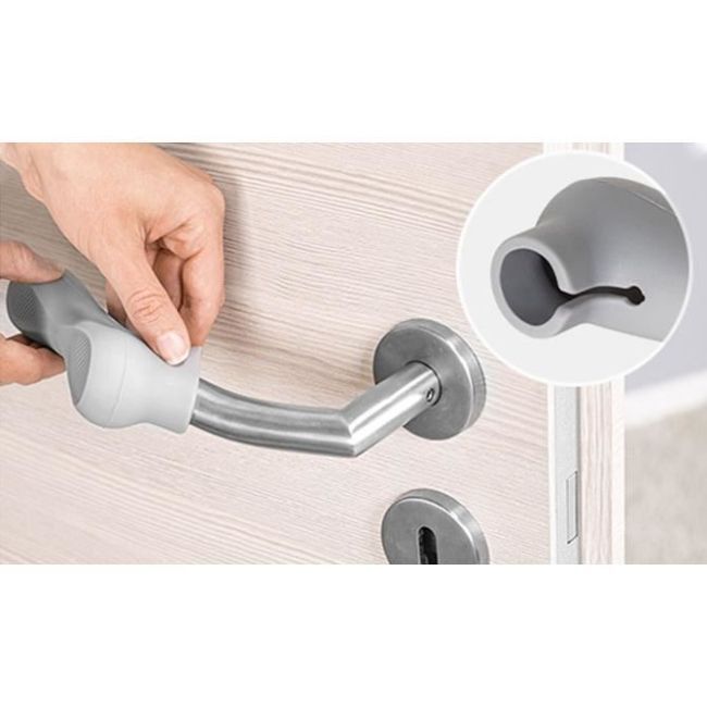 Protectie clanta usa, din silicon, acoperire completa, 2 bucati, Reer HandleGuard 70071