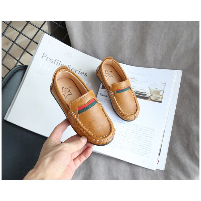 Pantofi eleganti maro tip mocasini pentru baietei LIv358-2-sa48