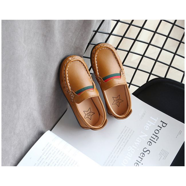 Pantofi eleganti maro tip mocasini pentru baietei LIv358-2-sa48