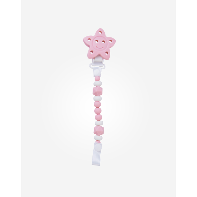 Lant din silicon pentru suzeta pink tna14353