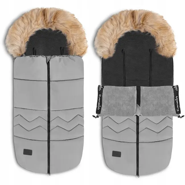 Lionelo - Sac de iarna pentru carucior Frode, 90x45 cm, Impermeabil, Universal, Gri BYNLO-FRODE_GREY-DOVE