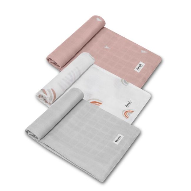 Lionelo - Set 3 scutece multifunctionale Rainbow, Din Bambus, 70x70 cm, Multicolor BYNLO-RAINBOW-BAMBOO_BOX_MULTICOLOR