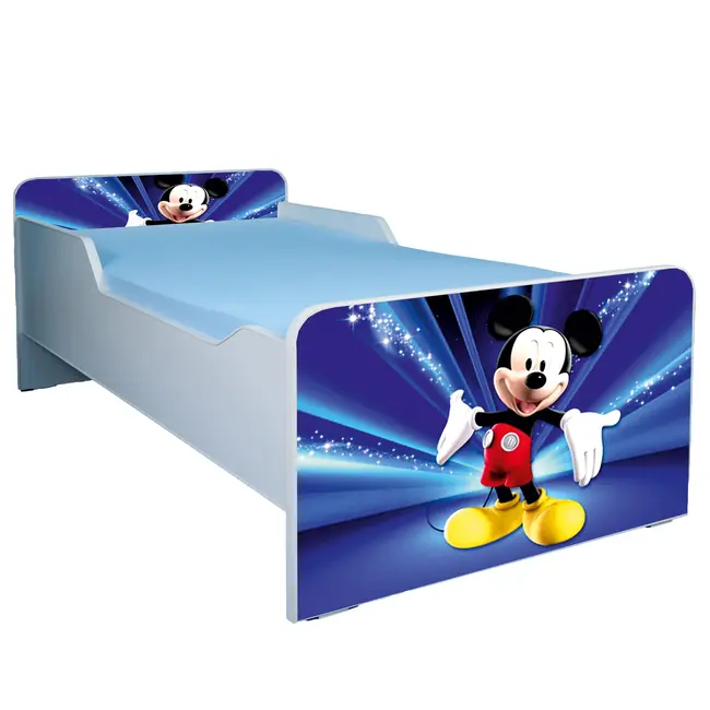 Pat Pentru Baieti Personalizabil Cu Mickey 2-12 Ani Cu Sertar Si Saltea SafeNest 160x80  Ptv1876