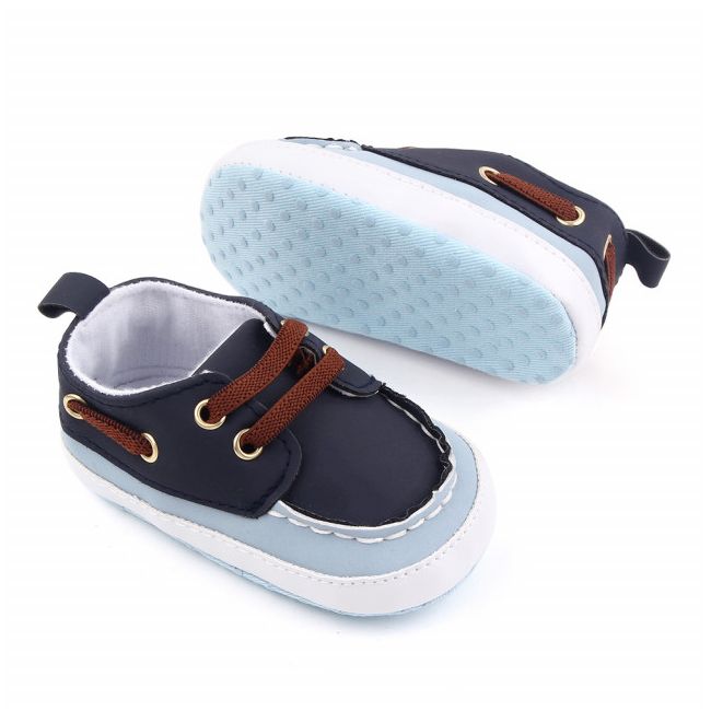 Pantofiori bleu cu bleumarine tip mocasini add2654-1-sa27.3-6 luni (marimea 18 incaltaminte)