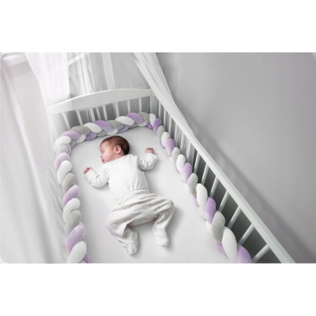Protectie laterala pentru patut, impletita, 3 m, ricokids 722104 - mov edeedi722104