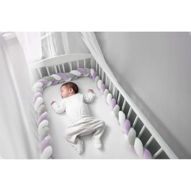 Protectie laterala pentru patut, impletita, 3 m, ricokids 722104 - mov edeedi722104