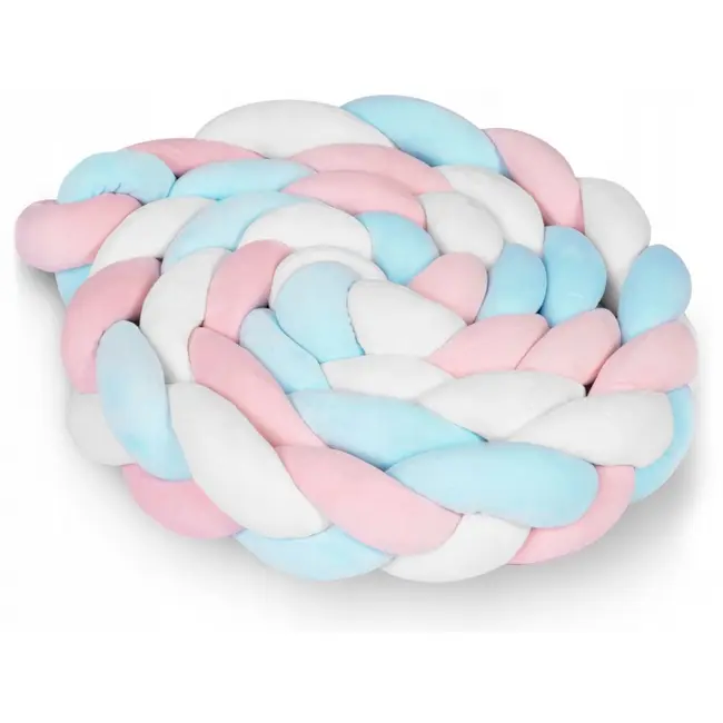 Protectie laterala pentru patut, impletita, 3 m, ricokids 722105 - albastru - roz edeedi722105