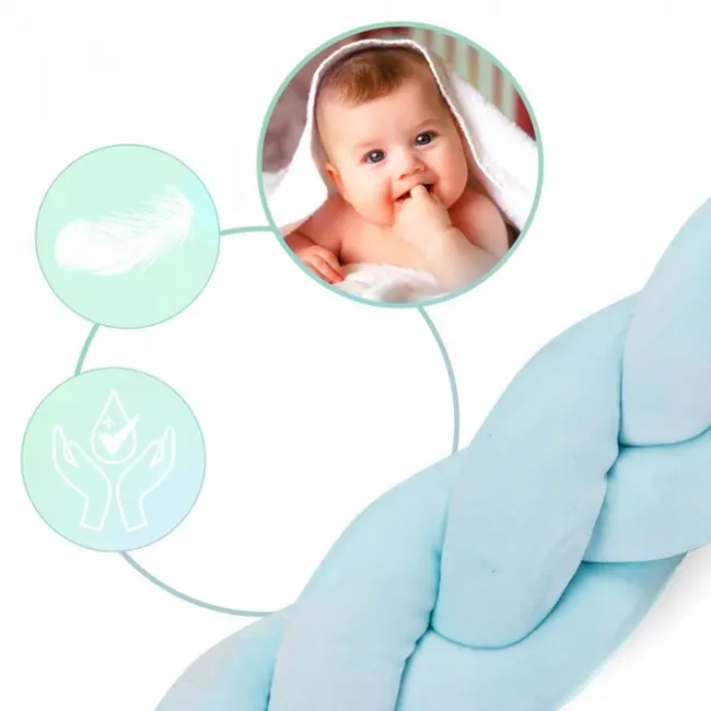 Protectie laterala pentru patut, impletita, 3 m, ricokids 722111 - albastru edeedi722111