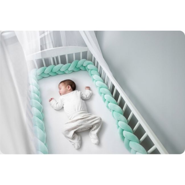 Protectie laterala pentru patut, impletita, 3 m, ricokids 722112 - mint edeedi722112