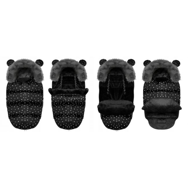 Sac de dormit 95 x 48 cm ricokids elmi 720007 - negru cu triunghiuri albe edeedi720007
