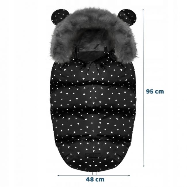 Sac de dormit 95 x 48 cm ricokids elmi 720007 - negru cu triunghiuri albe edeedi720007