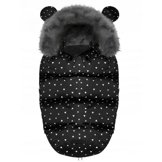 Sac de dormit 95 x 48 cm ricokids elmi 720007 - negru cu triunghiuri albe edeedi720007